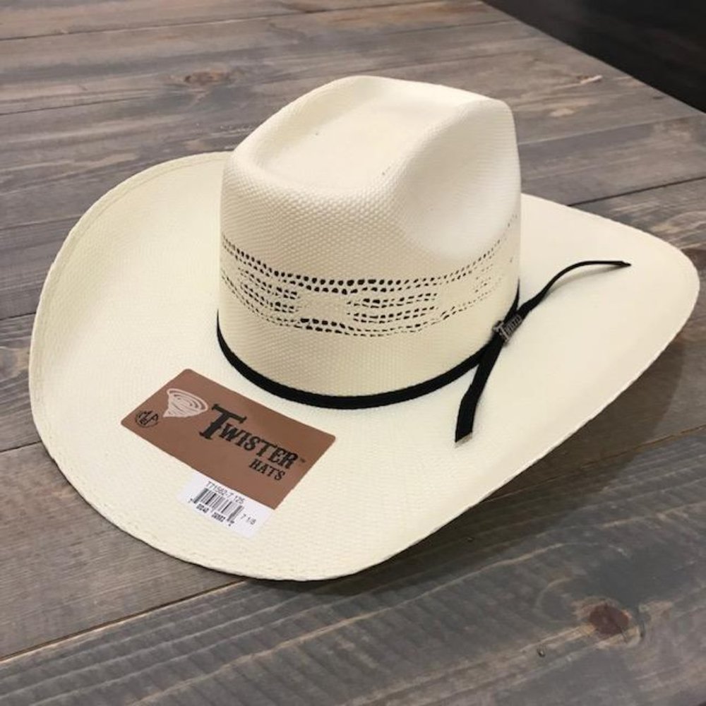 Twister Men's Straw Brick Crown Cowboy Hat